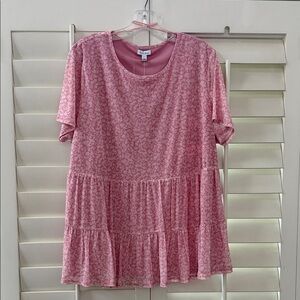 Love, Fire Pink Floral Blouse